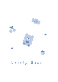 Bear and items(pattern)/wh navy