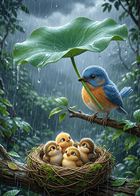 The rain begins to fall