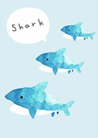 Watercolor shark illustration17.