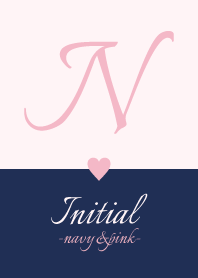 Initial "N" -navy&pink-