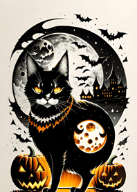 halloween cat FF3e22