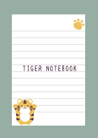 TIGER NOTEBOOK/DUSTY GREEN