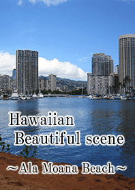 Hawaiian beautiful scene Ala Moana beach