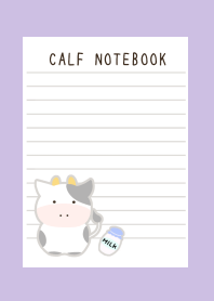 CALF NOTEBOOK-DUSTY PURPLE