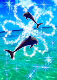 lucky Clover Blue dolphin Sea Blue