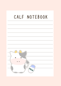 CALF NOTEBOOKj-LIGHT PINK
