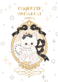 Cute cat : Coquette vintage cat (white)