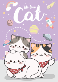 We love cat.(Purple)