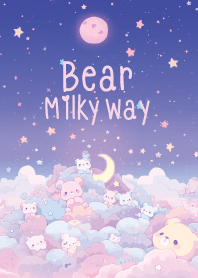 cute bear and Milky Way