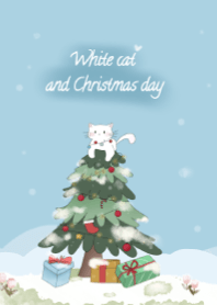White cat and Christmas day