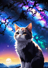 Night Moon Star Cat 4929Ae
