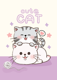 แมวคู่รักน่ารัก : สีม่วง