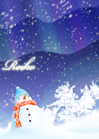 れいこ☆オーロラを眺める雪だるま☆冬