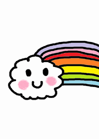 rainbow and moon(white)