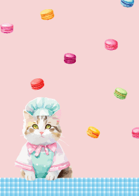 Cat Pastry Chef2  light pink