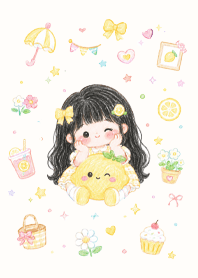 Cute Girl with a Lemon (Pp)