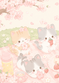 Lovely Pastel Kitten Picnic 001!