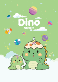 Dino Unicorn Chic Cloud Light Green
