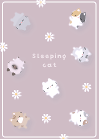 Dull Purple Sleeping cute cat 03_2