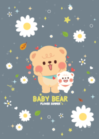 Chubby Baby Bear Flower Summer Gray