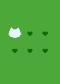 cute cat&heart.(light blue&green)