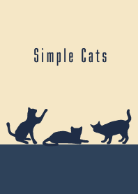 シンプルな猫 :ネイビーブルーベージュ