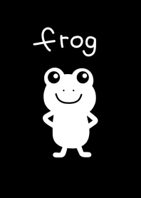 White frog and black