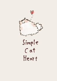 シンプル ハート ねこ ピンクベージュ
