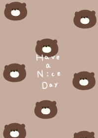 Beige. Covered in bears.