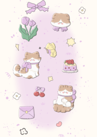 cat tied with ribbon2