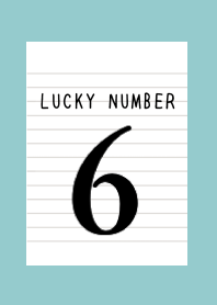 LUCKY NUMBER 6 NOTEBOOKj-DUSTY MINTGREEN