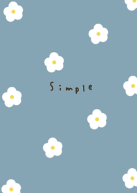 Blue-beige color. White floral pattern.