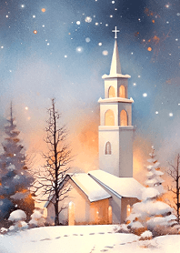 church in snow