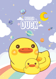 เป็ดยาง สายรุ้ง สีม่วง