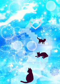 夏から全運気上昇-海と白龍&黒猫・天の階段