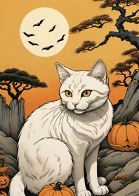 浮世絵 - 万聖節猫 e47800