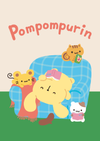 Pompompurin นอนกลิ้ง