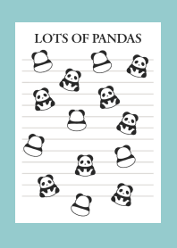 LOTS OF PANDAS NOTEBOOK/DUSTY MINT GREEN