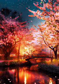 Beautiful night cherry blossoms#86