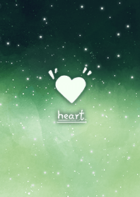 misty cat-starry sky green Heart 2