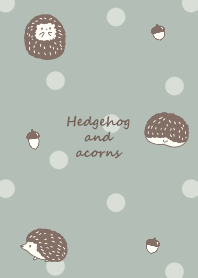 Hedgehog and acorns *smoky green* 2