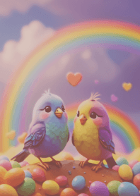 主題29/鳥/情侶/戀人/彩虹/可愛/恩愛