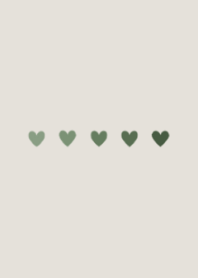 Heart- Dull green gradation