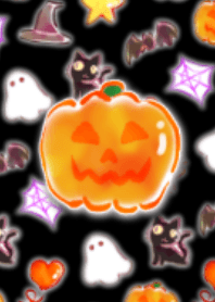 Neon watercolor halloween