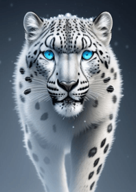 Dreamy white snow leopard 368a09