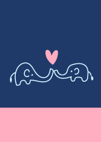 Simple elephant navy blue pink g