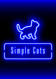 シンプルな子猫 :ネオンブルーブラック