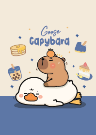 Capybara with goose cute!