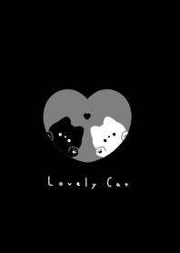 Pair Cats in Heart(NL)/gray black