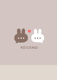 Pair Rabbet&Heart / Beige